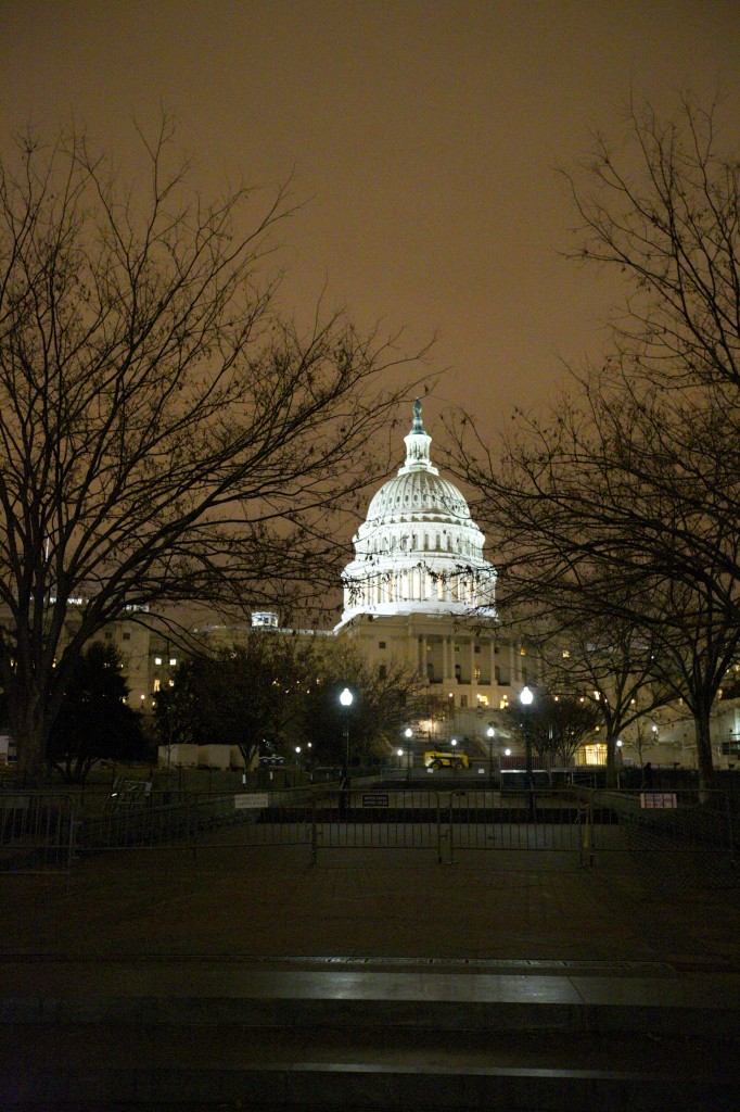US Capital Building at night