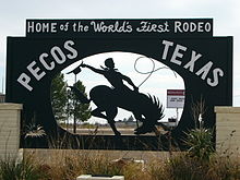Pecos Rodeo sign