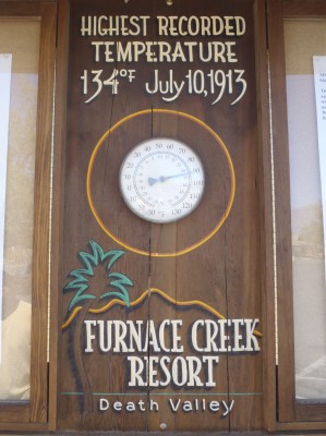 Taking our Temperature at Furnace Creek