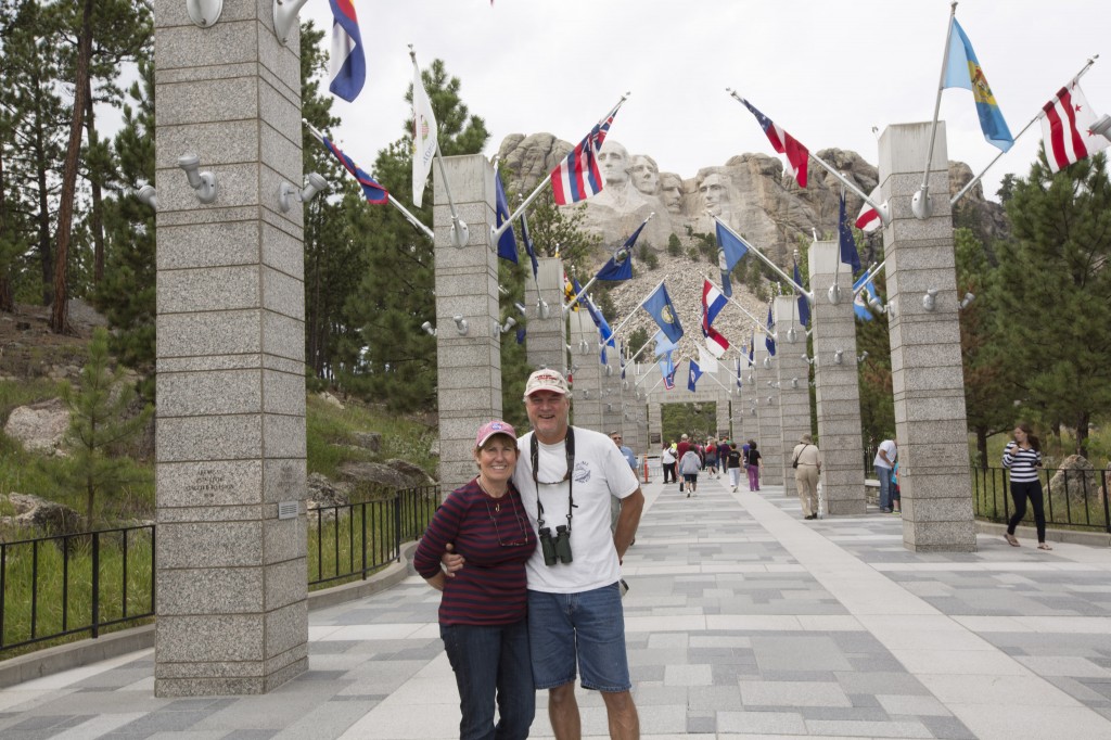 At Mt Rushmore flags