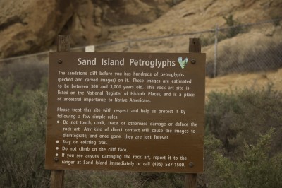Sign at Sand Island Campground